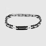 Bracciale in Acciaio con maglie larghe bicolore bianco/nero IJEWEL - gioiello BySimon
