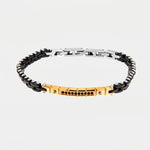 Bracciale in Acciaio bicolore nero/rosa - BYSIMON gioielli
