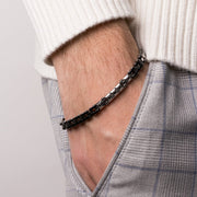 Bracciale in Acciaio bicolore bianco/nero