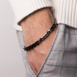 Bracciale in Acciaio bicolore bianco/nero IJEWEL - gioiello BySimon