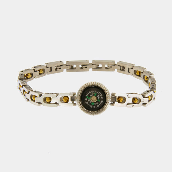 Bracciale in Acciaio con ciondolo bussola IJEWEL - gioiello BySimon