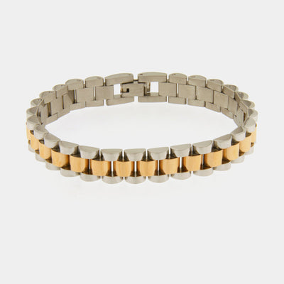 Bracciale in Acciaio maglia jubilee bianco/rosa