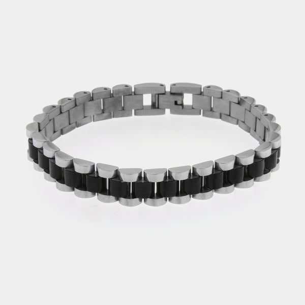 Bracciale in Acciaio maglia jubilee bianco/nero - BYSIMON gioielli