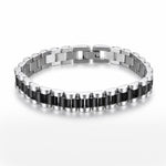 Bracciale in Acciaio maglia jubilee bianco/nero - BYSIMON gioielli
