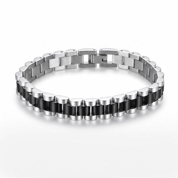 Bracciale in Acciaio maglia jubilee bianco/nero - BYSIMON gioielli