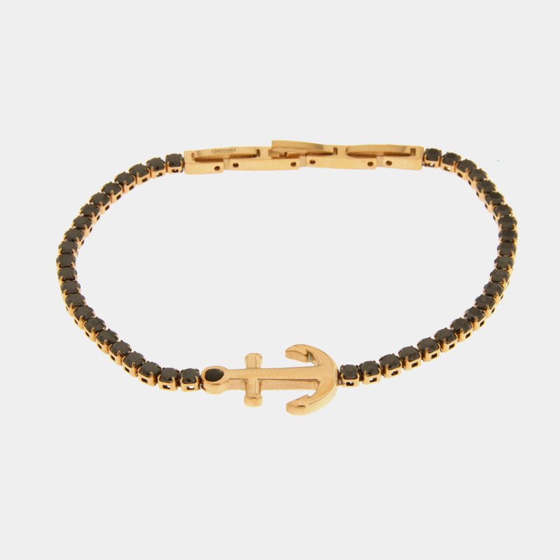 Bracciale in Acciaio tennis con ciondolo ancora IJEWEL - gioiello BySimon