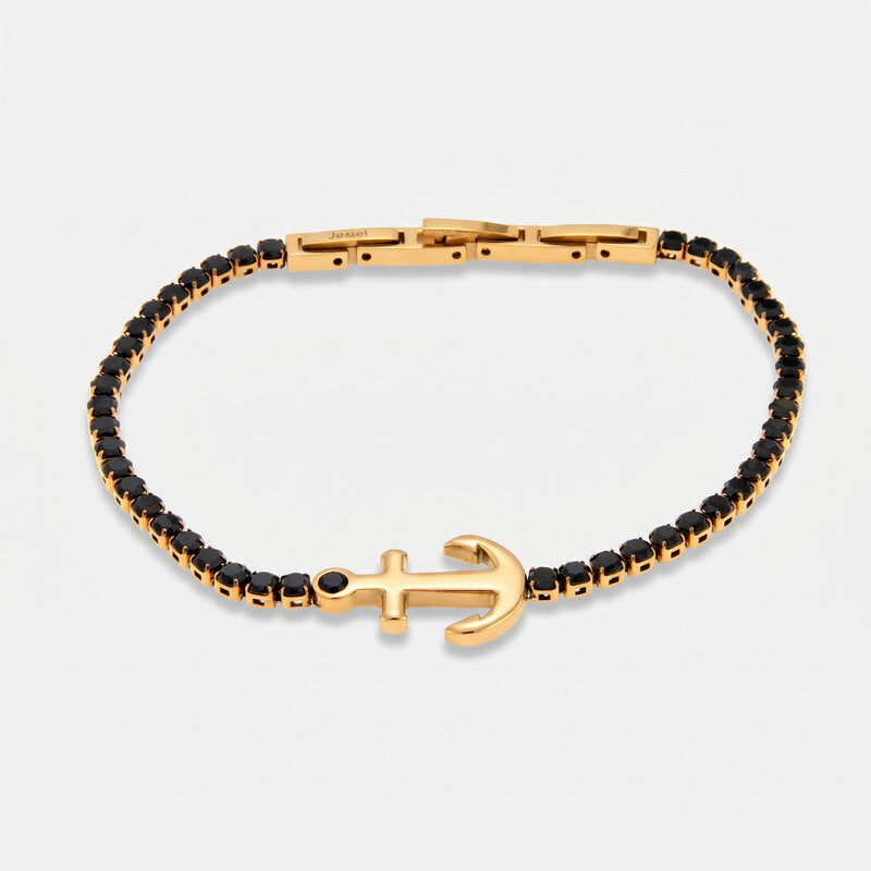 Bracciale in Acciaio tennis con ciondolo ancora IJEWEL - gioiello BySimon