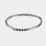 Bracciale in Acciaio con pietre nere IJEWEL - gioiello BySimon