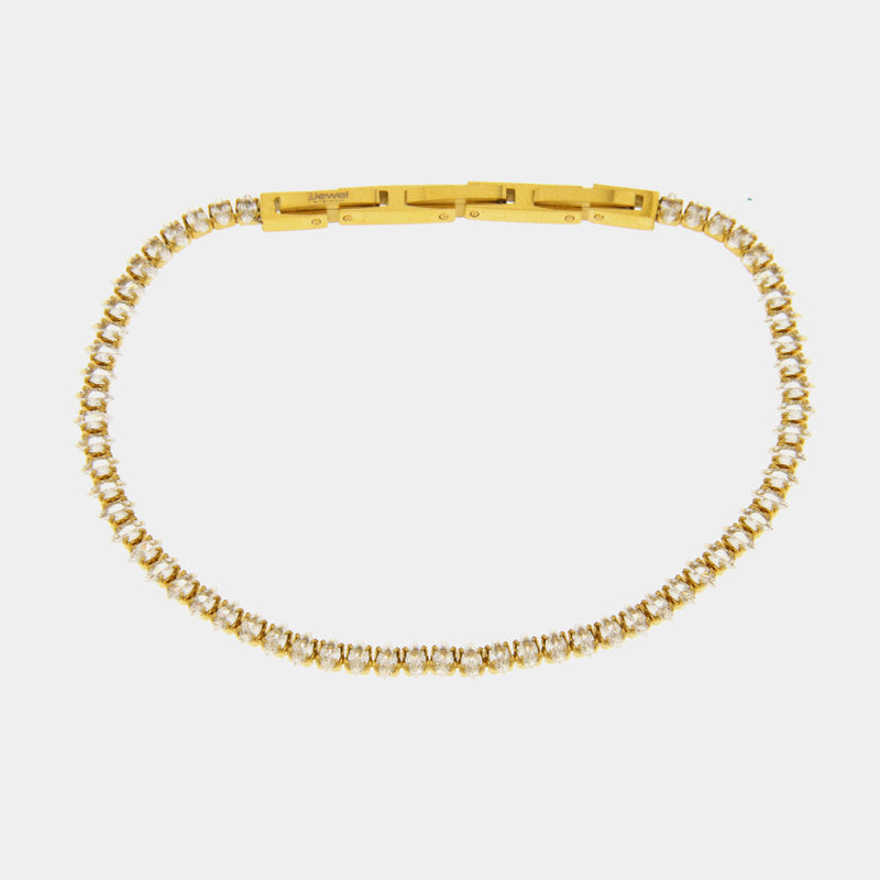 Bracciale in Acciaio tennis colore oro IJEWEL - gioiello BySimon