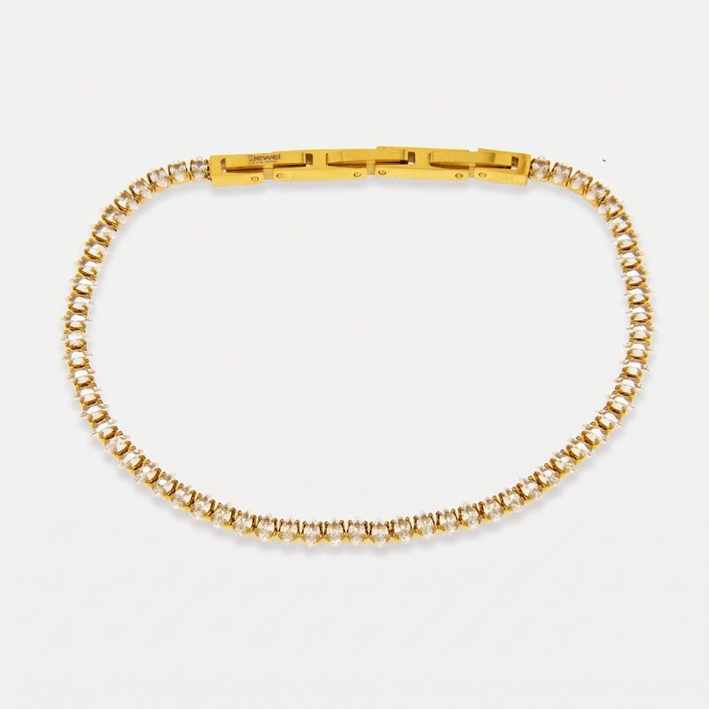 Bracciale in Acciaio tennis colore oro IJEWEL - gioiello BySimon