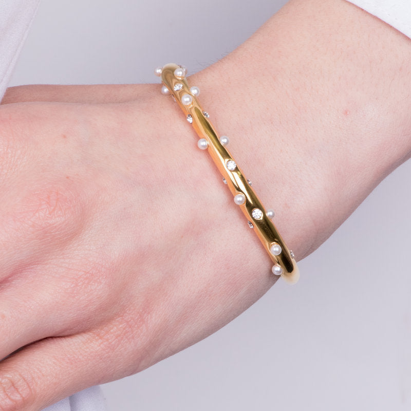 Bracciale in Acciaio semi rigido con pietre