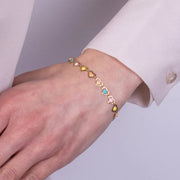 Bracciale in Acciaio con cuoricini colorati