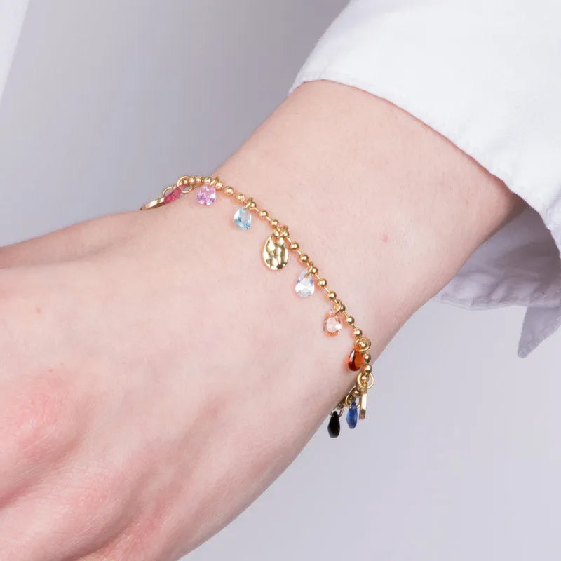 Bracciale in Acciaio con pendenti colorati