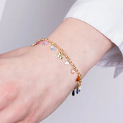 Bracciale in Acciaio con pendenti colorati