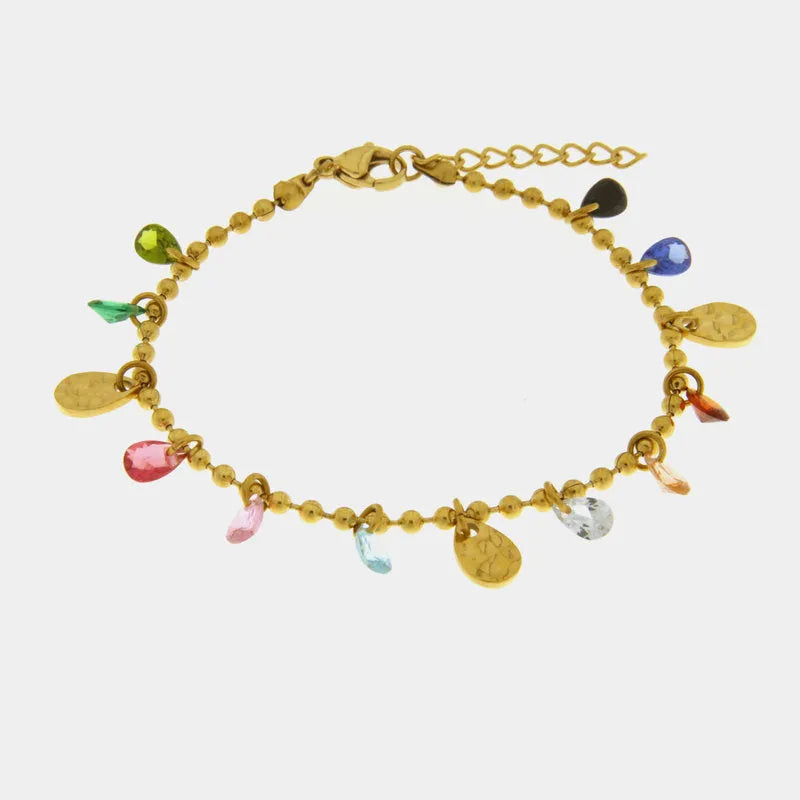 Bracciale in Acciaio con pendenti colorati