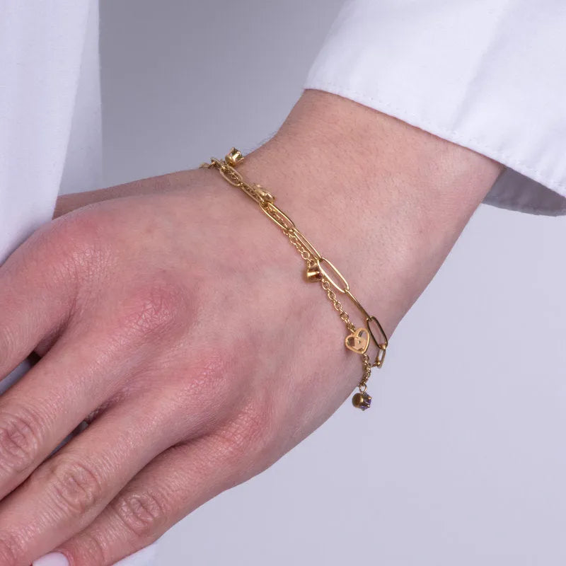 Bracciale in Acciaio con pedenti colorati - BYSIMON gioielli