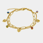 Bracciale in Acciaio con pedenti colorati - BYSIMON gioielli