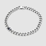 Bracciale in Acciaio a catena placcato argento con punto luce nero IJEWEL - gioiello BySimon