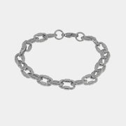 Bracciale in Acciaio a catena placcato argento