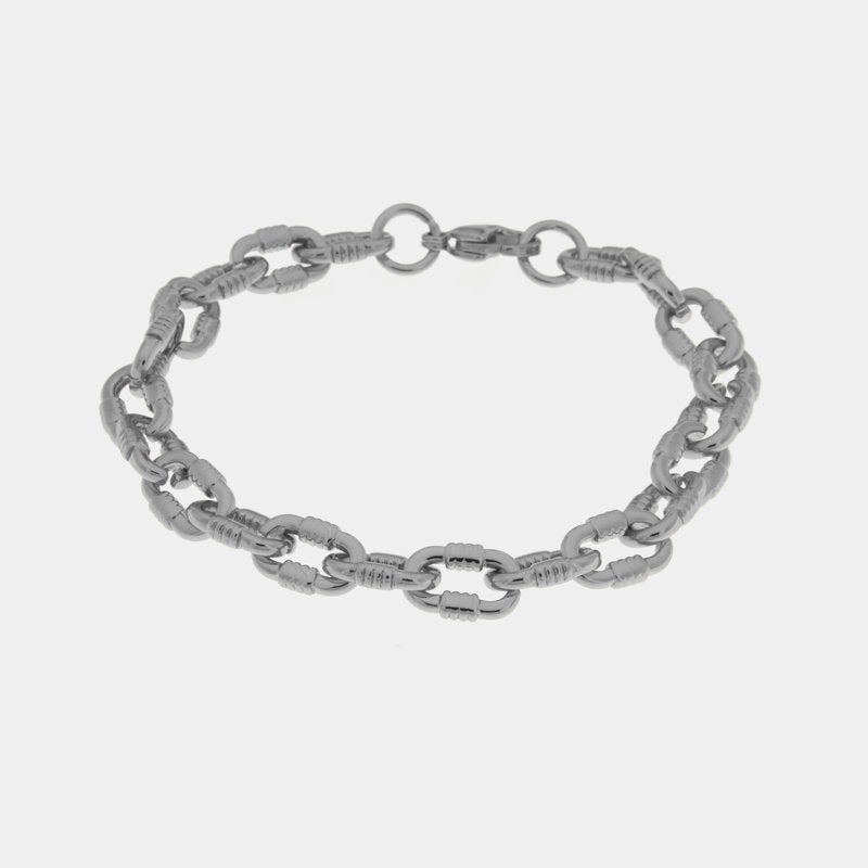 Bracciale in Acciaio a catena placcato argento IJEWEL - gioiello BySimon