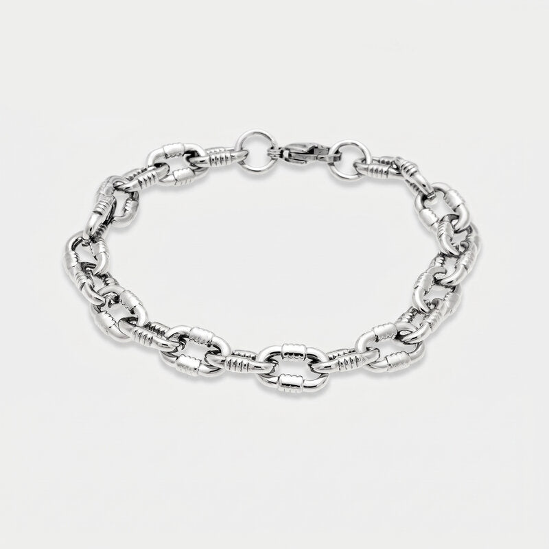 Bracciale in Acciaio a catena placcato argento IJEWEL - gioiello BySimon