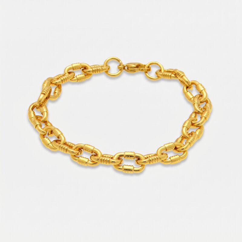 Bracciale in Acciaio a catena placcato oro IJEWEL - gioiello BySimon