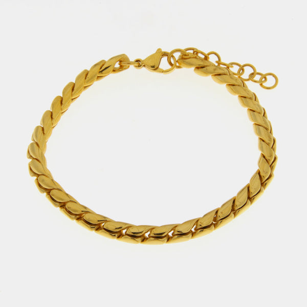 Bracciale in Acciaio a catena placcato oro IJEWEL - gioiello BySimon