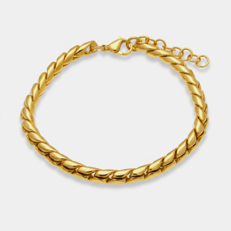Bracciale in Acciaio a catena placcato oro IJEWEL - gioiello BySimon