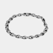 Bracciale in Acciaio a catena placcato argento