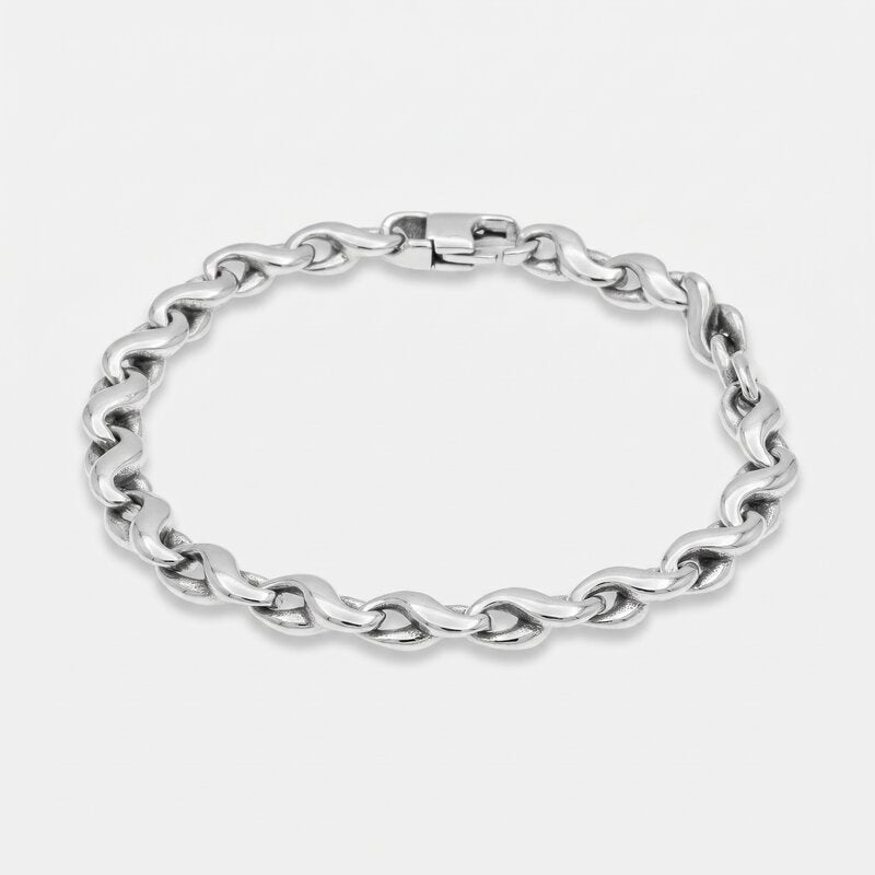 Bracciale in Acciaio a catena placcato argento IJEWEL - gioiello BySimon