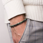 Bracciale in Acciaio doppio filo con pietre nere IJEWEL - gioiello BySimon