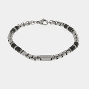 Bracciale in Acciaio con pietre nere