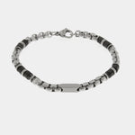 Bracciale in Acciaio con pietre nere IJEWEL - gioiello BySimon
