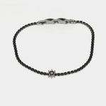 Bracciale in Acciaio con cristalli neri e piccolo timone centrale IJEWEL - gioiello BySimon