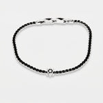 Bracciale in Acciaio con cristalli neri e piccolo timone centrale IJEWEL - gioiello BySimon