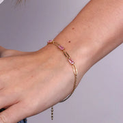 Bracciale in Acciaio con catene ovali e puntiluce