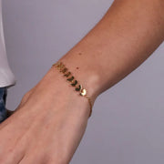 Bracciale in Acciaio con foglie e zirconi