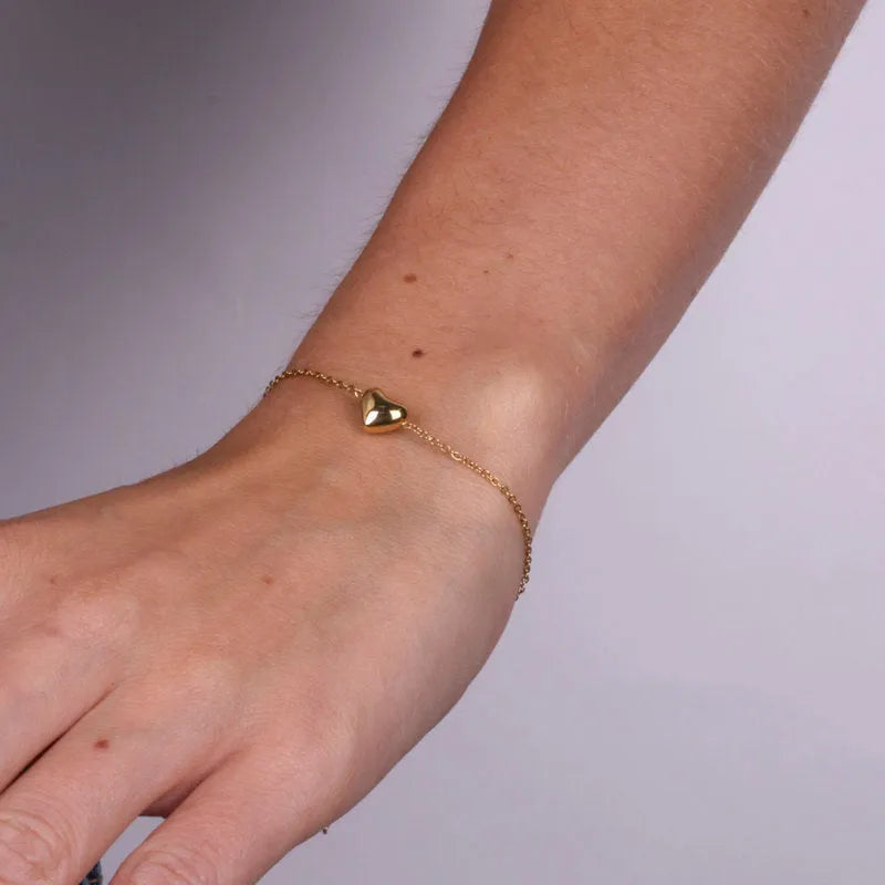 Bracciale in acciaio inossidabile con pendente a cuore - BYSIMON