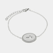Bracciale in Acciaio con medaglia croce