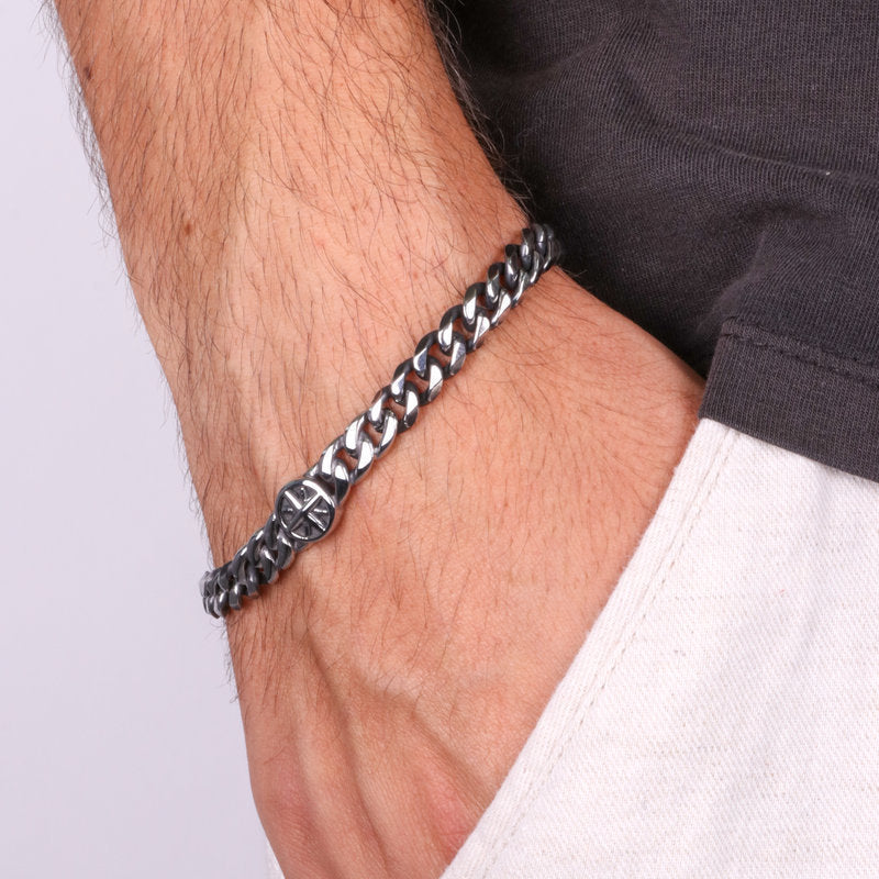 Bracciale in Acciaio con dettaglio e ancora IJEWEL - gioiello BySimon