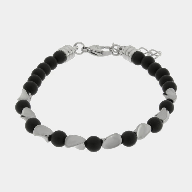 Bracciale in Acciaio con perle nere e in acciaio IJEWEL - gioiello BySimon