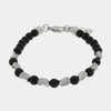 Bracciale in Acciaio con perle nere e in acciaio