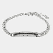 Bracciale in Acciaio con placchetta nera