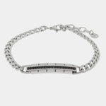 Bracciale in Acciaio con placchetta nera IJEWEL - gioiello BySimon