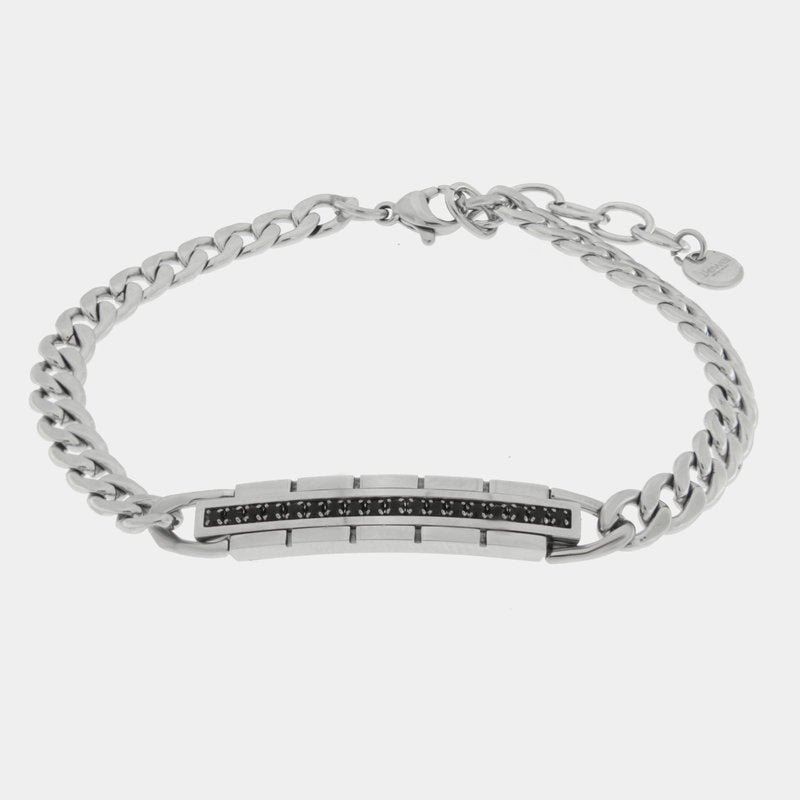 Bracciale in Acciaio con placchetta nera IJEWEL - gioiello BySimon