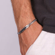Bracciale in Acciaio con placchetta nera