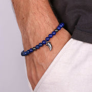 Bracciale in Acciaio con perle colorate e ciondolo