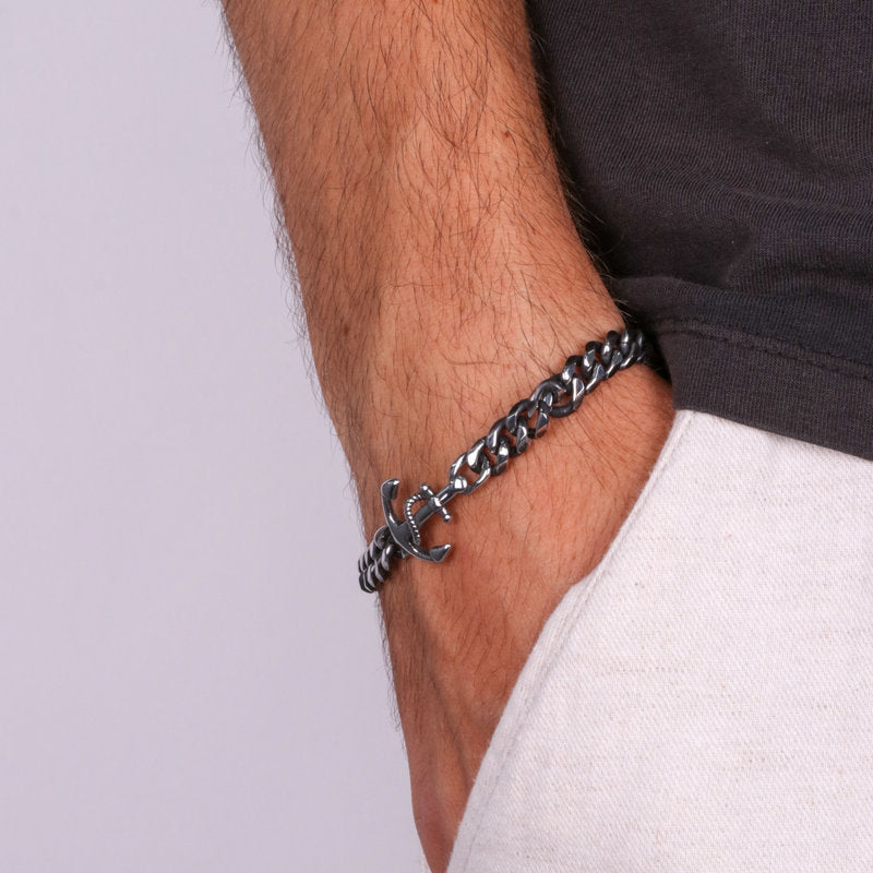 Bracciale in Acciaio con catena e ancora IJEWEL - gioiello BySimon
