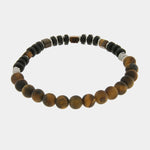 Bracciale in Acciaio con perline marroni - BYSIMON gioielli