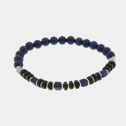 Bracciale in Acciaio con perle e corallini in nero